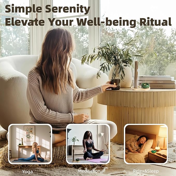 Incense Holder, 2-1Design, for Incense-Sticks,Cones,Ceramic Burner Bowl,for Zen Meditation,Yoga Desktop Decor,with Lotus Stand,Office,Home,Feng Shui & Spiritual Gifts(Natural)