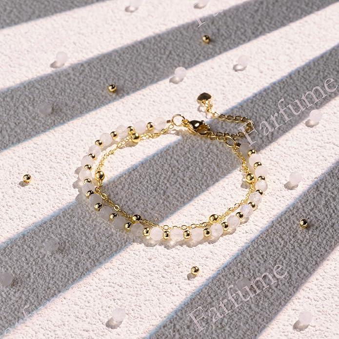 Farfume Crystal Bracelet Beaded Bracelets for Women 4mm Natural Stone Beads Gemstone Handmade Anxiety Jewelry Gifts