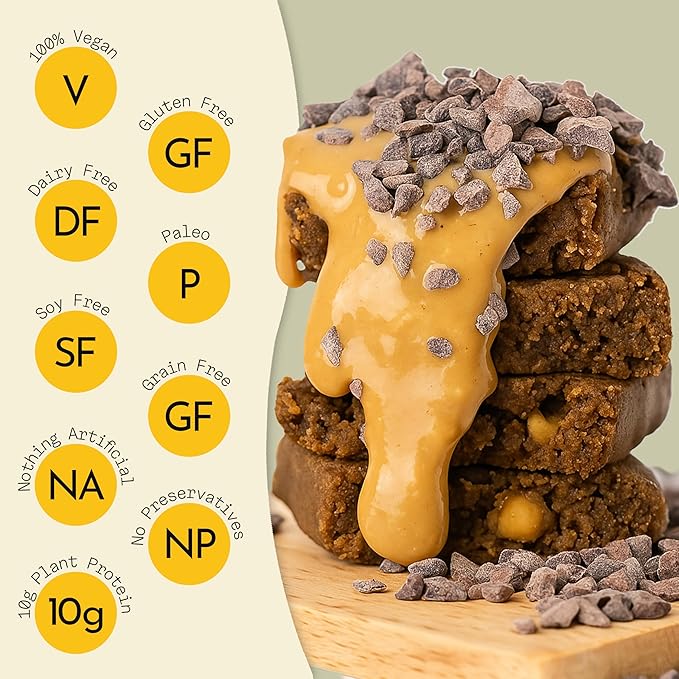 Send Bars Plant-Based Vegan Healthy Protein Bars, With Greens (Peanut Butter, 8 Bars) – Only Real Ingredients, Zero Added Sugar, Gluten-Free, Dairy-Free