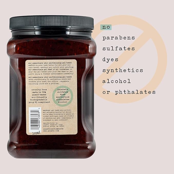 Air Essentials Air Freshener & Odor Neutralizer Gel Bead 48 oz Refill – Odor Eliminator - Made with Pure Essential Oils – Eucalyptus Mint Scent