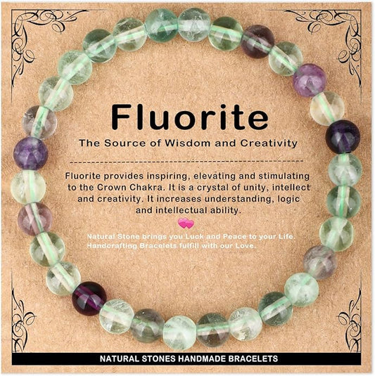 AD Beads 4mm6mm8mm10mm Handmade Bracelet - Natural Gemstone for Peace and Tranquility - Meditation, Yoga, Healing and Energy Gift for Unisex