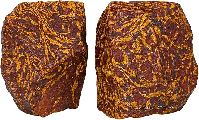 Amazing Gemstone 2 Pieces, Mariyam Jasper Raw Crystals and Healing Stones, Natural Rocks for Tumbling and DIY Raw Stones and Crystals