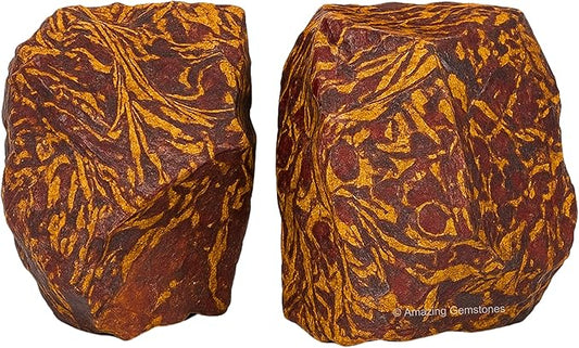 Amazing Gemstone 2 Pieces, Mariyam Jasper Raw Crystals and Healing Stones, Natural Rocks for Tumbling and DIY Raw Stones and Crystals