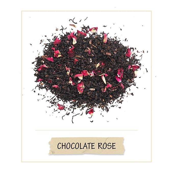 BREWIX, Chocolate Rose Loose Black Tea, (50+ Cups, 3.53oz/100g) | Valentine's | Dessert tea
