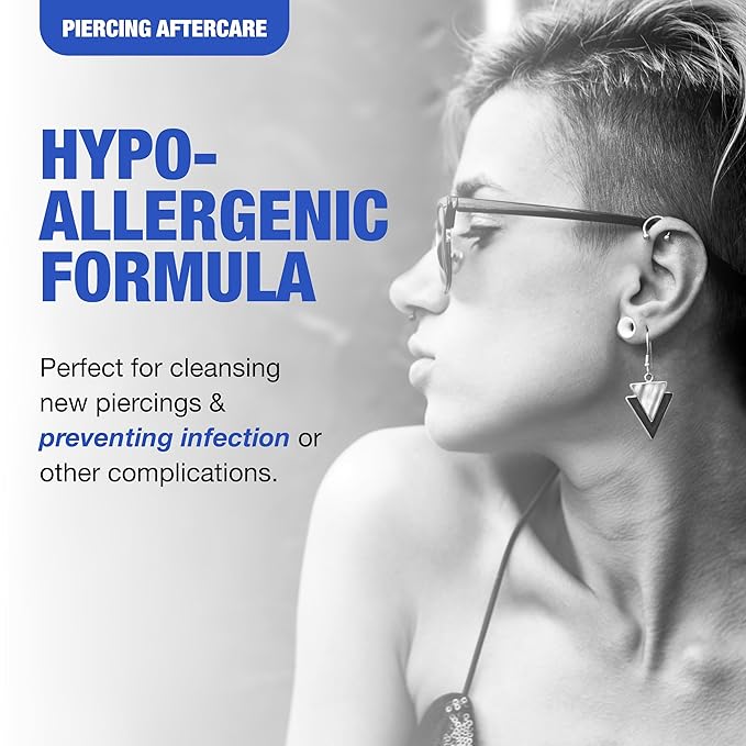 H2Ocean Sea Salt Body Piercing Spray - Saline Piercing Spray for Piercings & Body Modifications - Drug-, Preservative- & GMO-Free Vegan Piercing Aftercare - 6 oz (Pack of 2)