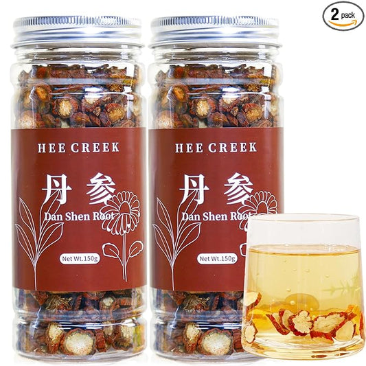 Hee Creek Salvia Root Slices 300g/10.58 Dried Dan Shen Herb Tea Cut, Natural Chinese Herbal Tea, No Additives, Non-Sulfur Fumigation, Premium Hand Selected 丹参 丹参片