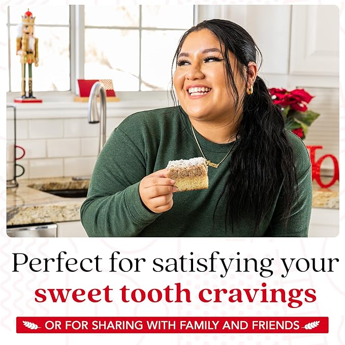 David's Cookies Fresh Baked Gourmet Crumb Cake Food Gift Basket - Gourmet Crumb Cake Assortment With Original Butter, Raspberry Gift Basket - Ideal Gift for Corporate Birthday Fathers Mothers Day Get Well and Other Special Occasions - 2 lb (14 pcs)