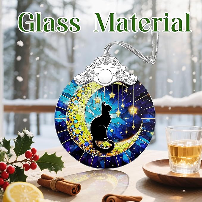 Black Cat Christmas Ornaments: Christmas Tree Ornaments, Holiday Decor Gift, Stocking Stuffers, Gift Ideas, Xmas Gifts & Gifts for Cat Lover