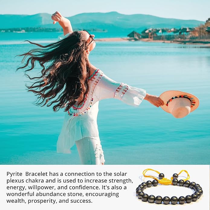 Energy Protection Crystal Handmade Adjustable Bead Bracelet Perfect for Men, Women’s Gift - Gemstone Healing Stretch Bracelet Pulsera Para Hombre Mujer Stocking Stuffer