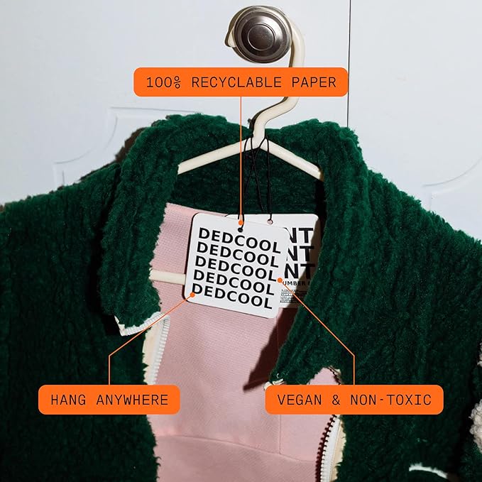 DedCool Air Freshener | Red Dakota | For Cars, Closets & Drawers | Hanging Odor Eliminator | Clementine, Gardenia, Woods, Amber & Wild Berries | Long-Lasting, Vegan, Non-Toxic, Cruelty-Free Fragrance