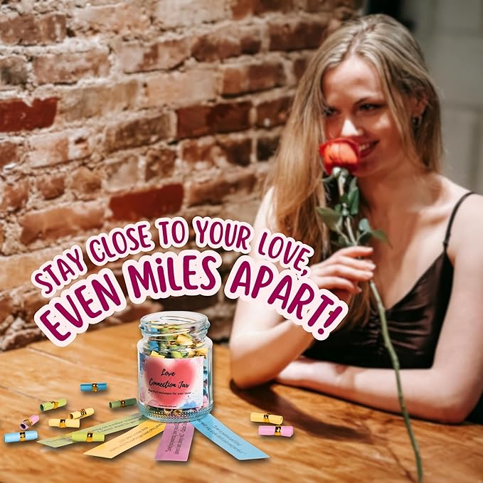 90 PCS Love Notes Jar, Long Distance Relationship Gifts, Gifts for Him, Couples Gifts, Gifts for Boyfriend Girlfriend Wife Husband, Gifts for Men, I Love U