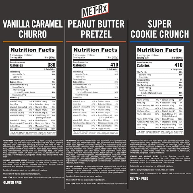 MET-Rx Big 100 Colossal Protein Bars, Healthy Meal Replacement Snack, Variety Pack, 3.52 oz bars, 9 Count (Pack of 3)