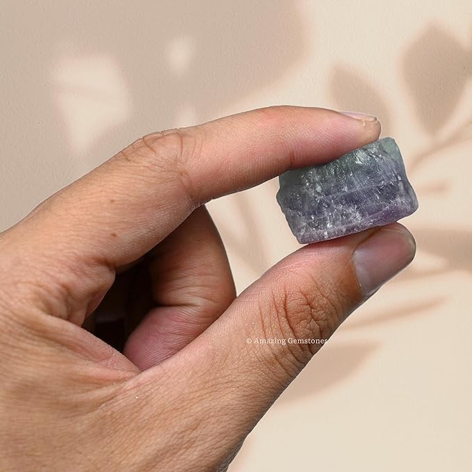 Amazing Gemstone Fluorite Raw Crystals and Healing Stones, Natural Rocks for Tumbling - DIY Raw Stones and Crystals, 2 Pieces