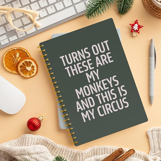 Funny Notebooks for Work, Green Aesthetic Journal, Funny Boss Day Gifts, Boss Gifts for Men Women, Funny Gifts for Boss, Boss Office Decor, Spiral Notebook 5.5x8.3 Inch