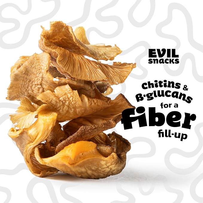 EVIL SNACKS Crunchy Mushroom Chips - Original, Non-GMO Project Verified, Plant-Based, Vegan, Gluten-Free - Nutrient-Packed, On-the-Go Snack - 2 Oz (3 Pack)