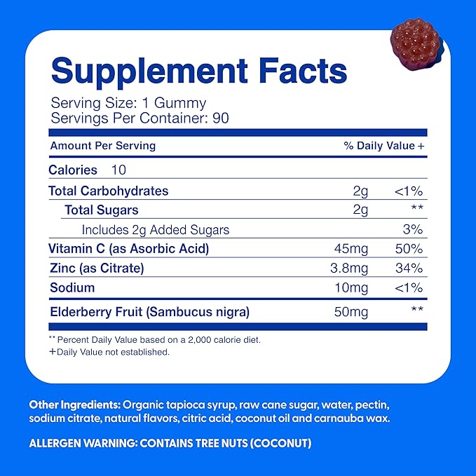 Feel Great Vitamin Co. Elderberry Gummies for Kids | Immune Support | Natural Antioxidant Immune Booster | with Vitamin C and Zinc | Gluten Free & Vegetarian | 90 Gummies