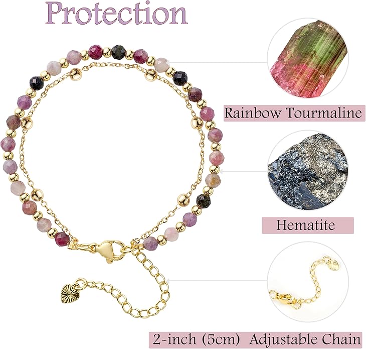 Farfume Crystal Bracelet Beaded Bracelets for Women 4mm Natural Stone Beads Gemstone Handmade Anxiety Jewelry Gifts