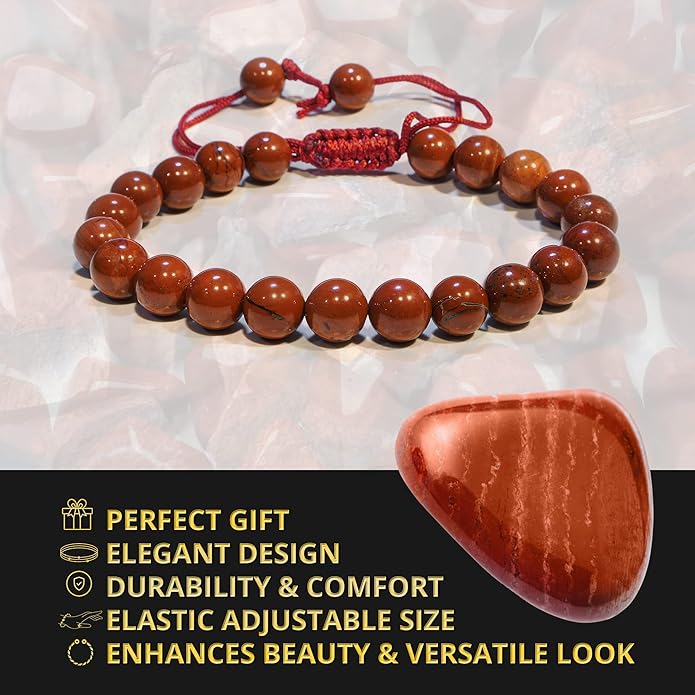 Energy Protection Crystal Handmade Adjustable Bead Bracelet Perfect for Men, Women’s Gift - Gemstone Healing Stretch Bracelet Pulsera Para Hombre Mujer Stocking Stuffer