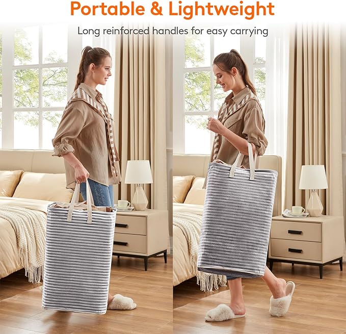 Lifewit 4 Pack Laundry Hamper Large Collapsible Laundry Baskets, Freestanding Waterproof Clothes Hamper with Easy Carry Handles in Laundry Room Bedroom Bathroom College Dorm for Adults, Black, 4 x 80L