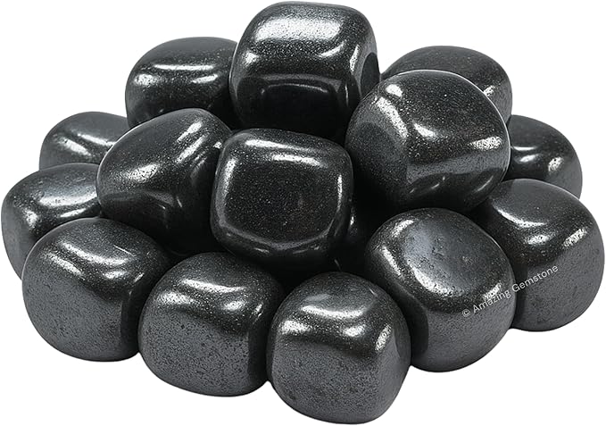 Amazing Gemstone Hematite Crystals and Healing Stones Tumbled - 1 oz Hematite Stone Gem Stones, Natural Healing Stones for Energy Balance, Stress Relief - Premium Polished Gems Rocks for Meditation