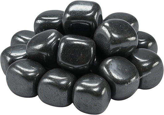 Amazing Gemstone Hematite Crystals and Healing Stones Tumbled - 1000+ Carats Hematite Stone, Natural Healing Stones for Energy Balance, Stress Relief - Premium Polished Gems Rocks for Meditation