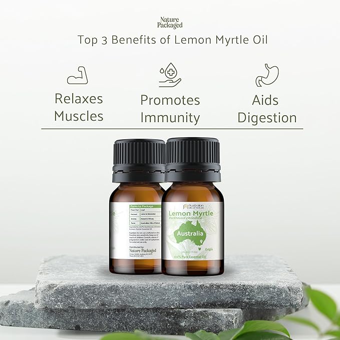Lemon Myrtle Essential Oil - Experience an Invigorating, Fresh Citrus Aroma - Pure, Undiluted Therapeutic Grade Essential Oil - 5 ml