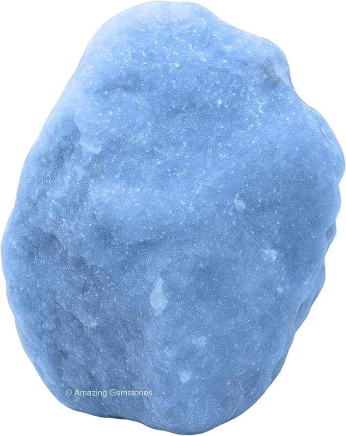 Amazing Gemstone Angelite Raw Crystals and Healing Stones, Natural Rocks for Tumbling - DIY Raw Stones and Crystals, 2 Pieces