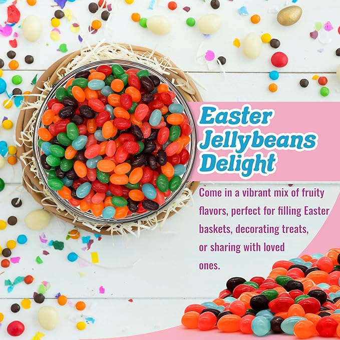 Jolly Ranchers Jelly Beans – 2 lb Bulk Bag | Assorted Flavors: Strawberry Orange, Blue Raspberry, Watermelon, Grape, & Apple | Perfect for Candy Lovers, Parties, Easter & Gifting