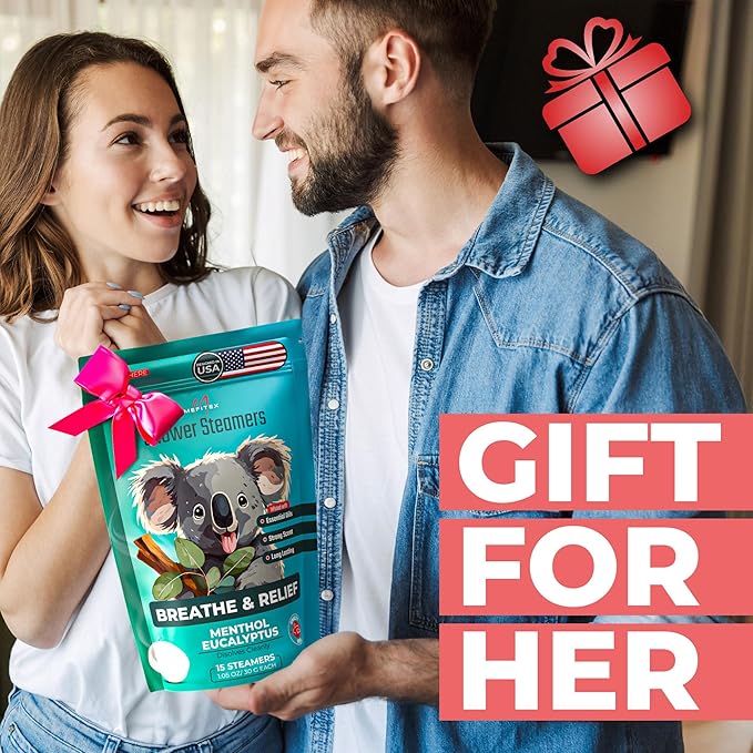 Shower Steamers for Men 15 Pack - Menthol Aromatherapy Shower Steamers, Strong Scent, Long Lasting, Premium Essential Oils, Valentine Gift Relaxation and Sinus Relief