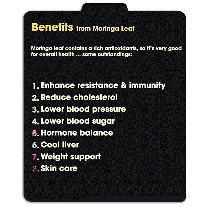 Moringa Loose leaf Tea Bags Pyramid with String - Resistance & Immune Support, Lower Blood Pressure & Sugar, Reduce Cholesterol, Cool Liver - Delicate of Green Tea - Pure Natural Moringa Leaves