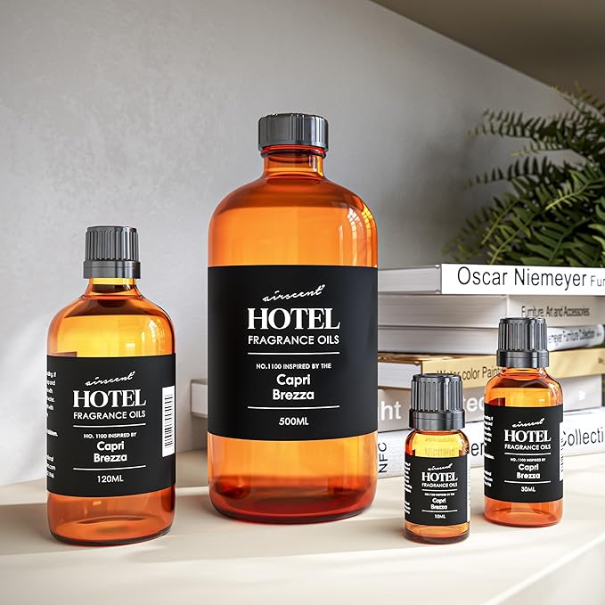 AirScent Capri Brezza Diffuser Oil No. 1100 - Volcano-Inspired Premium Fragrance Oil for Ultrasonic and Waterless Diffusers and Crafting - 10 mL, 0.34 fl oz Glass Bottle with Dropper