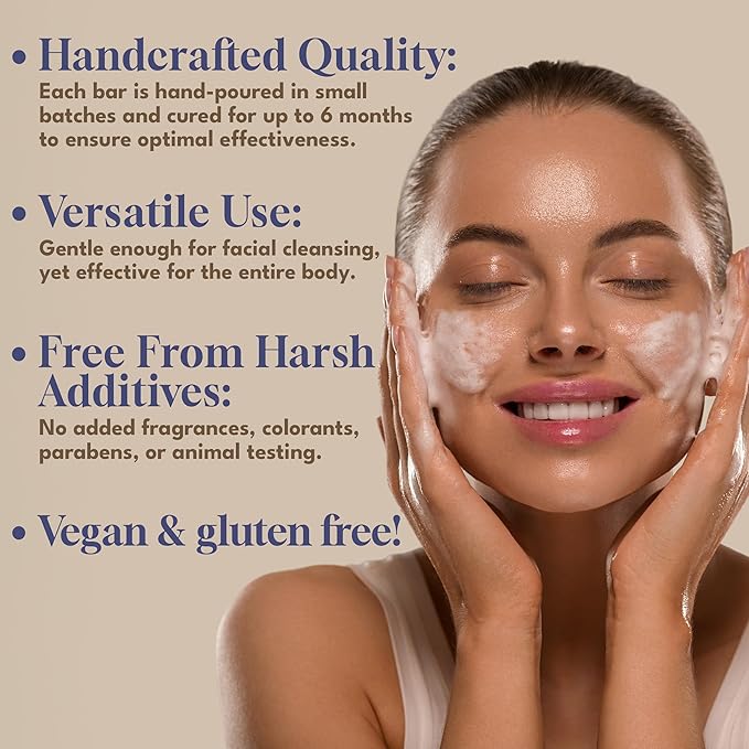 Dead Sea Warehouse - Dead Sea Salt Soap Bar - Original Face & Body Bar - Hydrating Mineral Soap for All Skin Types, Fragrance-Free - 2 Pack - 5.2 oz