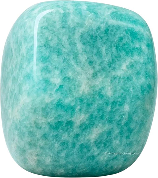 Amazing Gemstone Amazonite Crystals and Healing Stones Tumbled - 1 oz, Natural Healing Stones for Energy Balance, Stress Relief - Premium Polished Gems Rocks for Meditation and Wellness
