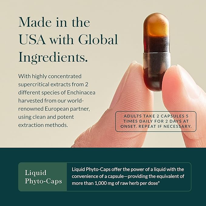 Gaia Herbs Quick Defense - Fast-Acting Immune Support Supplement* - Echinacea, Black Elderberry, Ginger & Andrographis - 40 Vegan Liquid Phyto-Capsules (4-Day Supply)