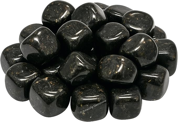 Amazing Gemstone Nuummite Crystals & Healing Stones Tumbled - 1oz Nuummite Stone Gem Stones, Healing Stones for Energy Balance,Stress Relief - Premium Polished Gems Rocks for Meditation & Wellness