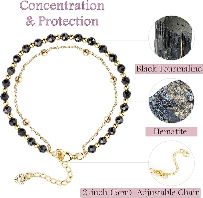 Farfume Crystal Bracelet Beaded Bracelets for Women 4mm Natural Stone Beads Gemstone Handmade Anxiety Jewelry Gifts