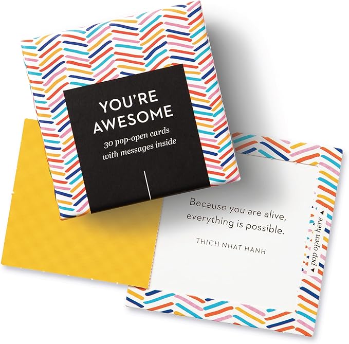 Compendium ThoughtFulls Pop-Open Cards — 4-Pack of You're Awesome, You Matter, Be Strong, Life Is Beautiful — 120 Pop-Open Cards, Each with a Different Message Inside