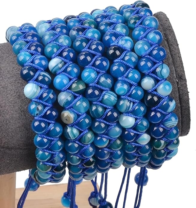 MASSIVE BEADS Double Layer Natural Chakra Healing Power Crystals Macrame Bracelet Yoga Stone Beads Gemstone Meditation Relax Anxiety Bangle for Unisex Women Men