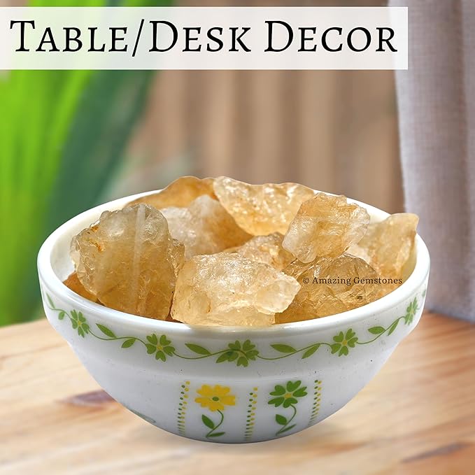 Amazing Gemstone Citrine Raw Crystals and Healing Stones, Natural Rocks for Tumbling - DIY Raw Stones and Crystals, 2 Pieces