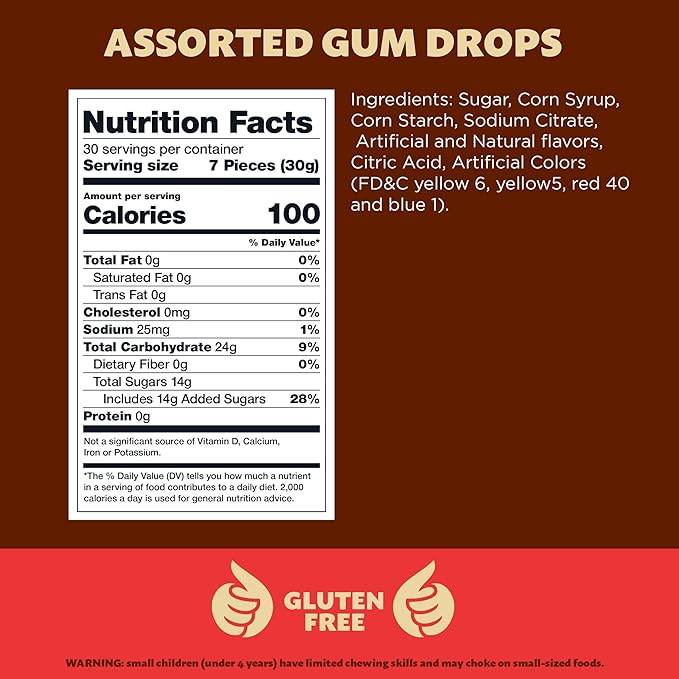 Gum Drops Jelly Candy | 2-Pound Bag | Assorted Fruit Flavors (Pack of 2)