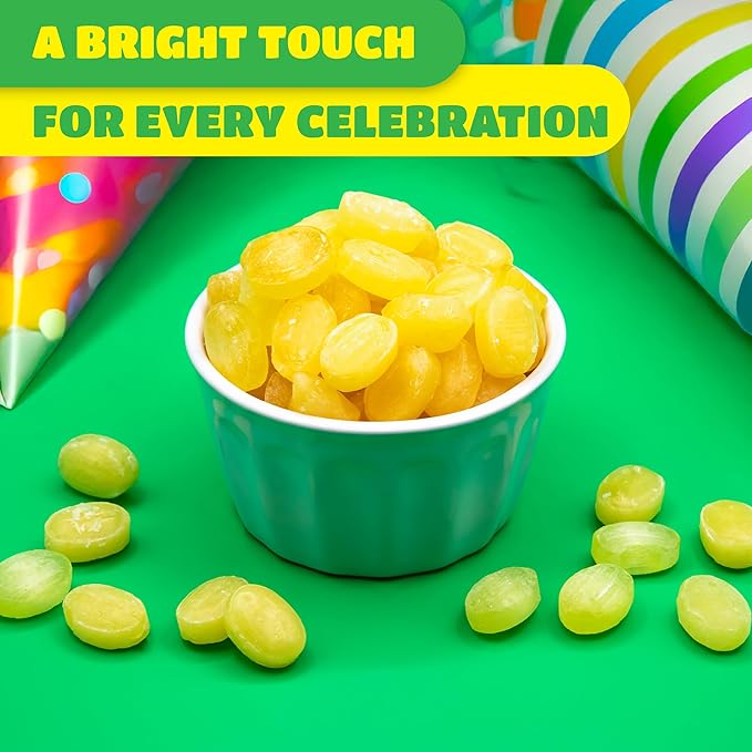 Lemon Drops Hard Candy - 2 Pound Bulk Bag - Classic Lemon Hard Candy with Sweet and Tart Citrus Flavor - Sanded Yellow Candy for Party Favors and Events