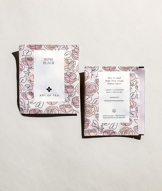Art of Tea | Rose Black | 50 Eco Friendly Pyramid Tea Bag Sachets