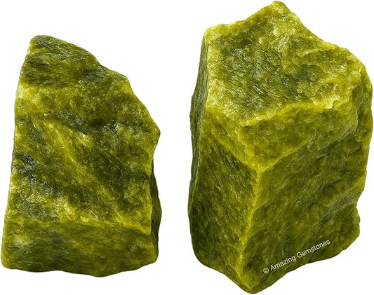 Amazing Gemstone 2 Pieces Vesuvianite Raw Crystals and Healing Stones, Natural Rocks for Tumbling and DIY Raw Stones and Crystals