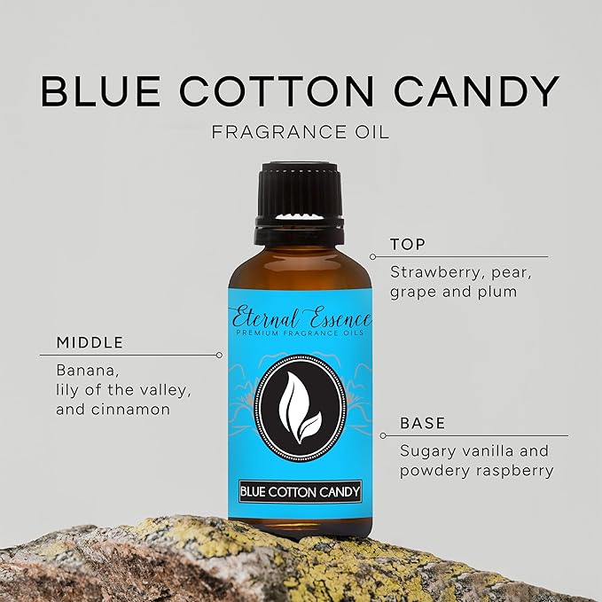 Eternal Essence Oils Blue Cotton Candy 30ml Premium Fragrance Oil - for Candle, Soap Making, Aromatherapy, Diffusers, Home Care, & Humidifiers