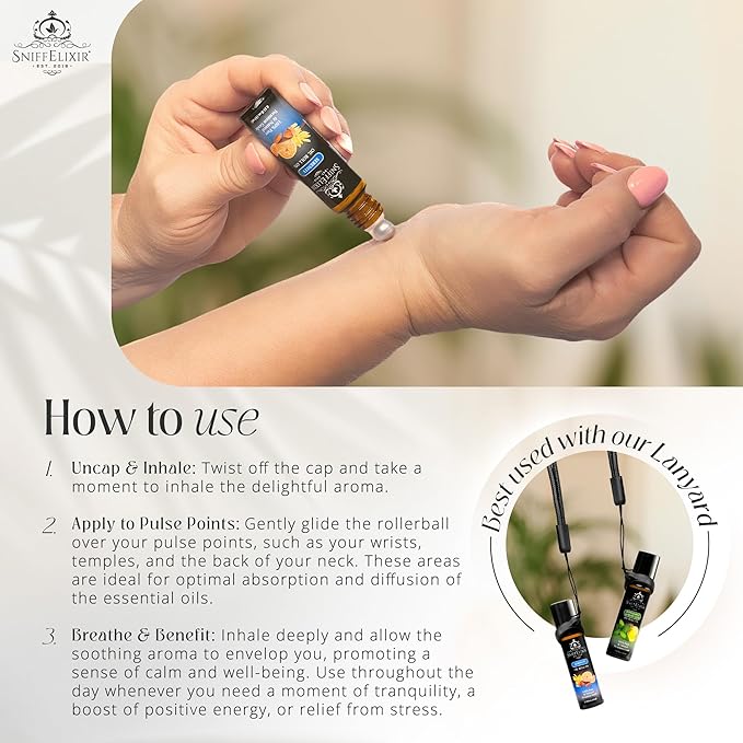 Serenity Essential Oil Roll On 10ml Calm Essential Oil Roller Natural Stress Relief Roll On, Portable Aromatherapy Roll On That Boosts Mood, Reduces Worry - Roll On Aromatherapy Gifts for Women