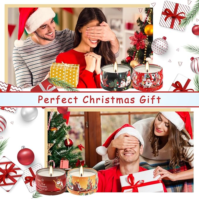 36Pack Christmas Scented Candles Sets,Long Burning,2.5oz Natural Soy Wax with Essential Oils Decorative Aromatherapy Candles for Christmas，Thanksgiving Gift, Home Scented