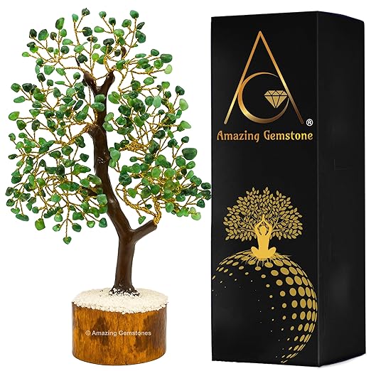 Amazing Gemstone Crystals and Healing Stones Birthday Gifts for Women - Emerald Crystal Tree of Life Home Decor Stocking Stuffers, Bookshelf, Room, Meditation Gift for Mom Dad, Unique Birthday Gifts