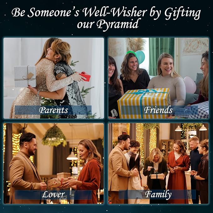 Orgone Selenite Pyramid with Flower of Life – Handmade Orgonite Energy Generator for Meditation, Reiki Healing & Positive Energy