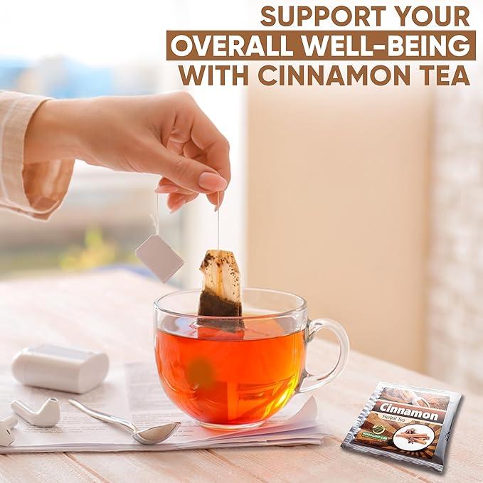HERBOGANIC Cinnamon Herbal Tea - Digestion Support and Immune Boost | Refreshing and Delicious Blend | Natural Ingredients | 20 Tea Bags