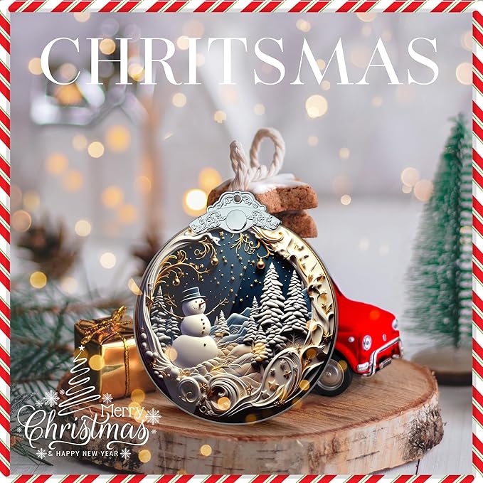 2025 Christmas Ornament, Christmas Decor, Ornaments, Xmas Tree Ornaments, Xmas Tree 2D Acrylic Ornament, White Elephant Gifts, Gag Gifts Funny Adult (Snowman)